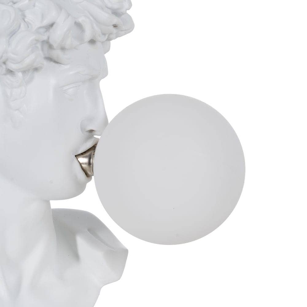 Lámpara de Mesa David Blanca de Resina con Luz Cálida - 30 cm, Bombilla G9 Incluida, Ideal para Decoración y Iluminación de Interiores - Imagen 3