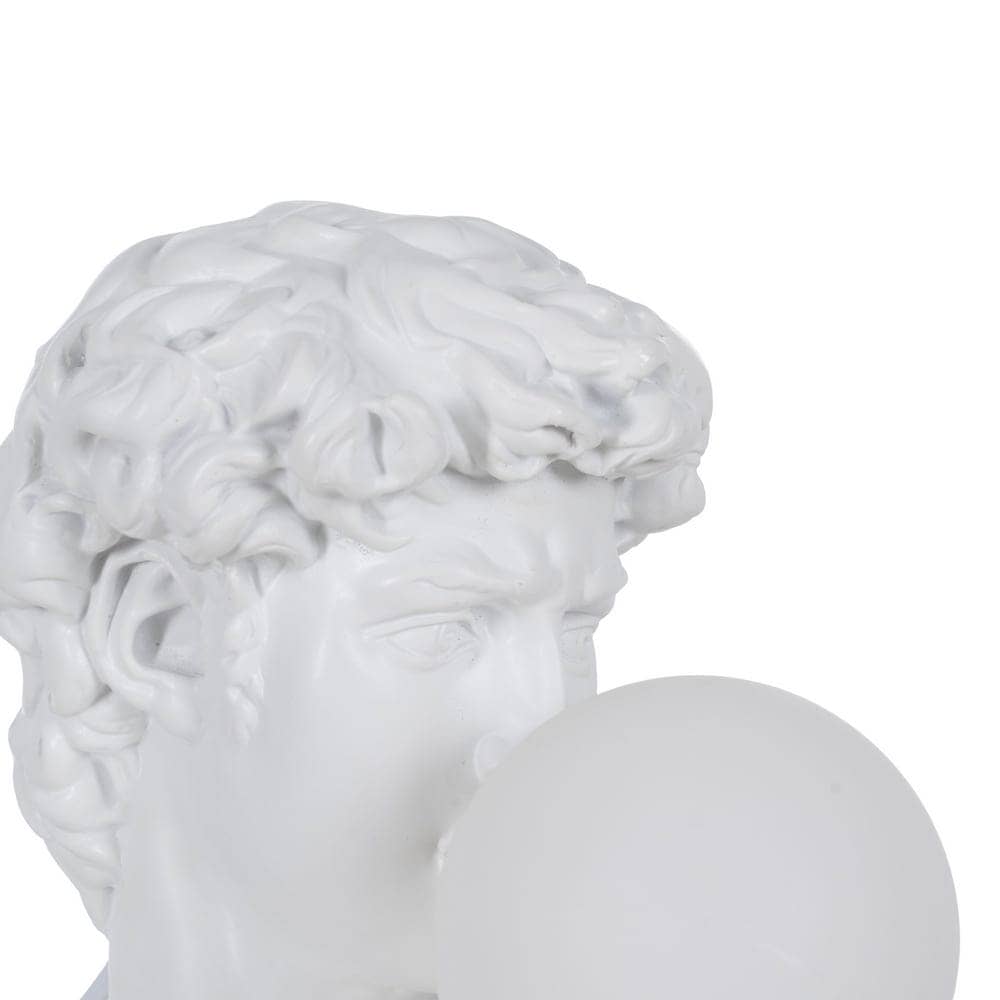 Lámpara de Mesa David Blanca de Resina con Luz Cálida - 30 cm, Bombilla G9 Incluida, Ideal para Decoración y Iluminación de Interiores - Imagen 4