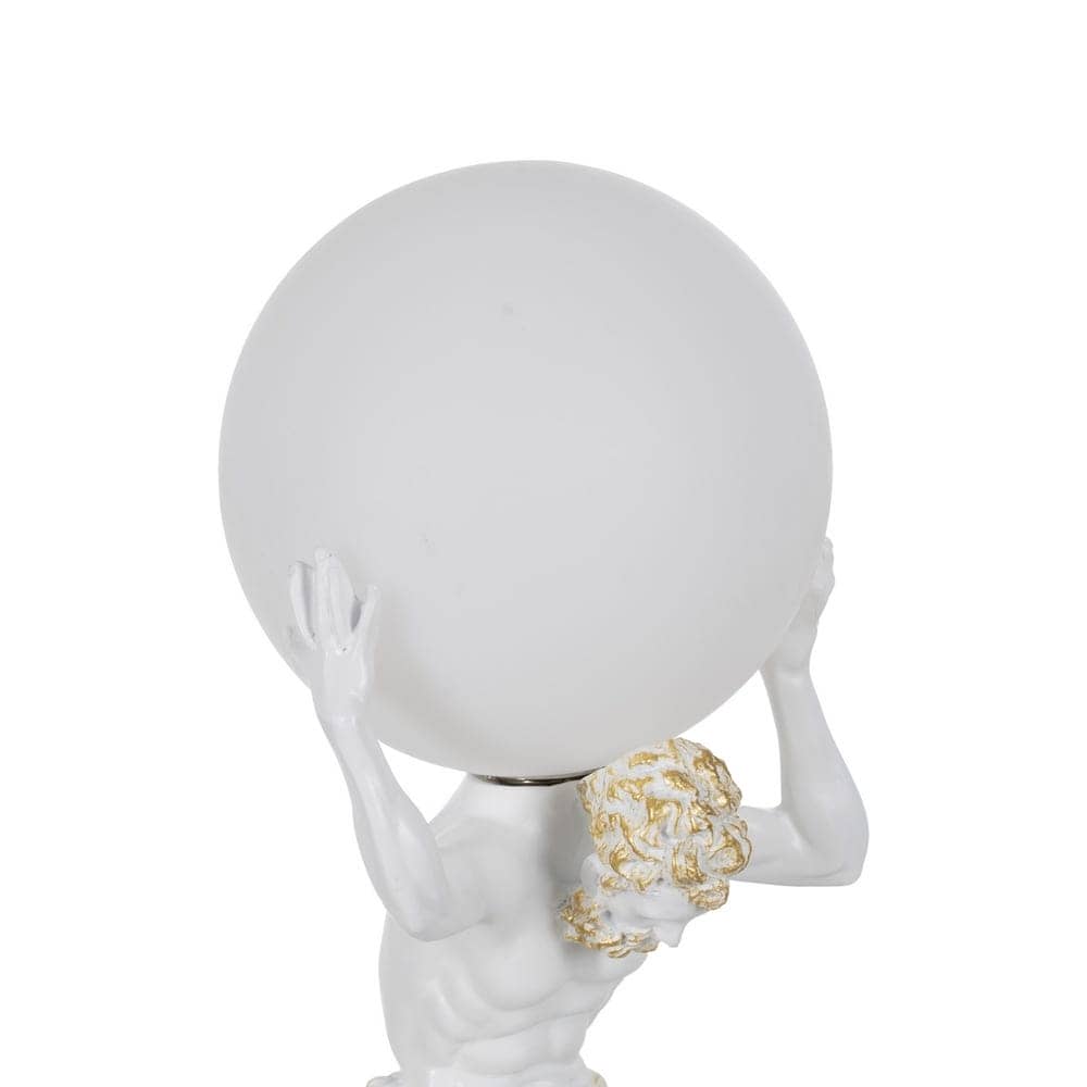 Lámpara de Mesa Blanca Minimalista de Resina 44 cm - Luz Cálida G9 40W, Cable Blanco 1.50m - Imagen 3