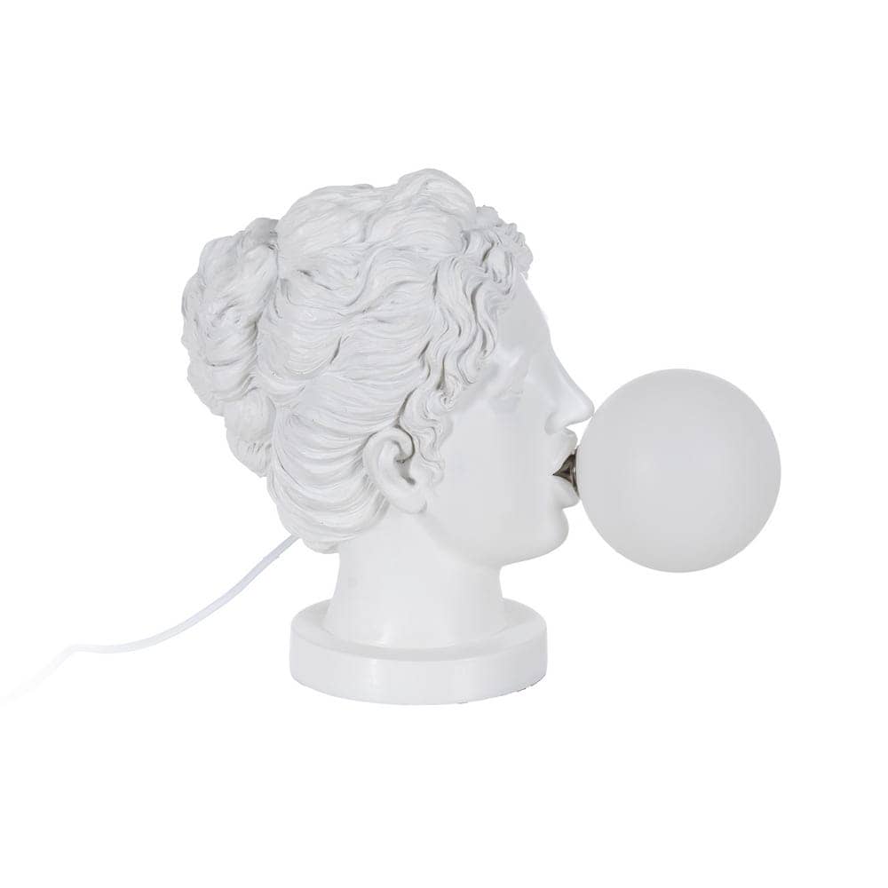 Lámpara de Mesa Chica Blanca de Resina con Luz Cálida - 31 cm, Bombilla G9 Incluida, Ideal para Decoración y Iluminación de Ambientes - Imagen 2