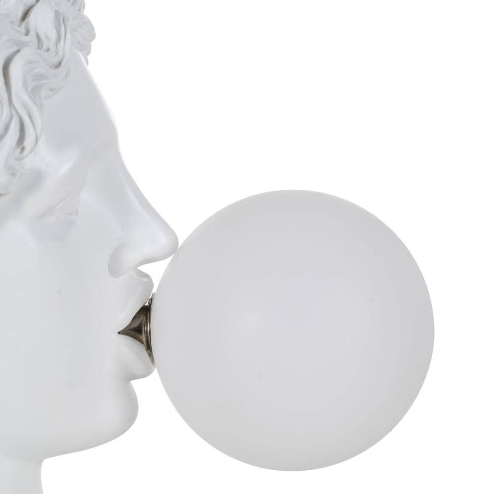 Lámpara de Mesa Chica Blanca de Resina con Luz Cálida - 31 cm, Bombilla G9 Incluida, Ideal para Decoración y Iluminación de Ambientes - Imagen 3