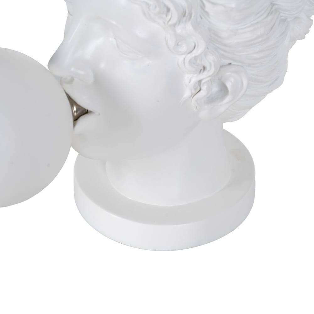 Lámpara de Mesa Chica Blanca de Resina con Luz Cálida - 31 cm, Bombilla G9 Incluida, Ideal para Decoración y Iluminación de Ambientes - Imagen 6