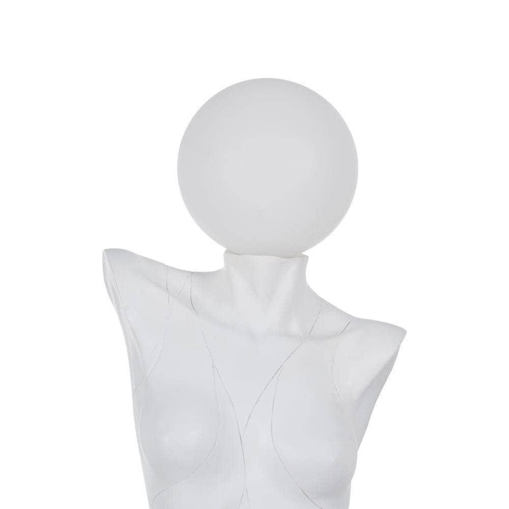 Lámpara de Mesa Mujer Blanca de Resina Alta 70,5 cm - Luz Cálida G9 40W Incluida, Ideal para Decoración Moderna - Imagen 4