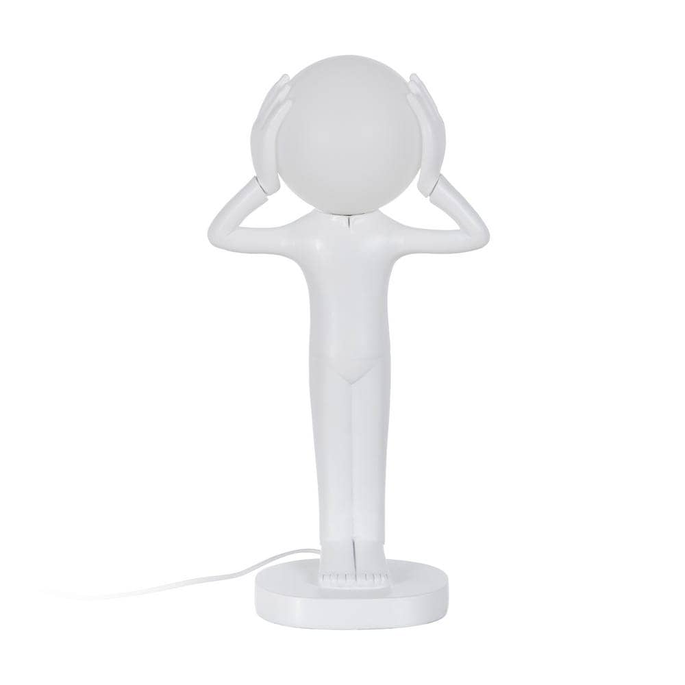 Lámpara de Mesa Blanca de Resina con Figura Decorativa - 52,5 cm, Luz Cálida y Bombilla G9 Incluida - Imagen 2