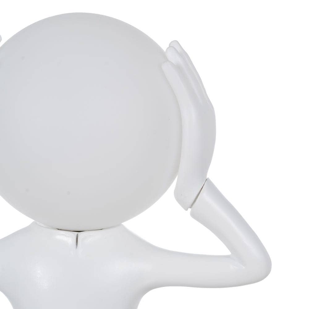 Lámpara de Mesa Blanca de Resina con Figura Decorativa - 52,5 cm, Luz Cálida y Bombilla G9 Incluida - Imagen 4