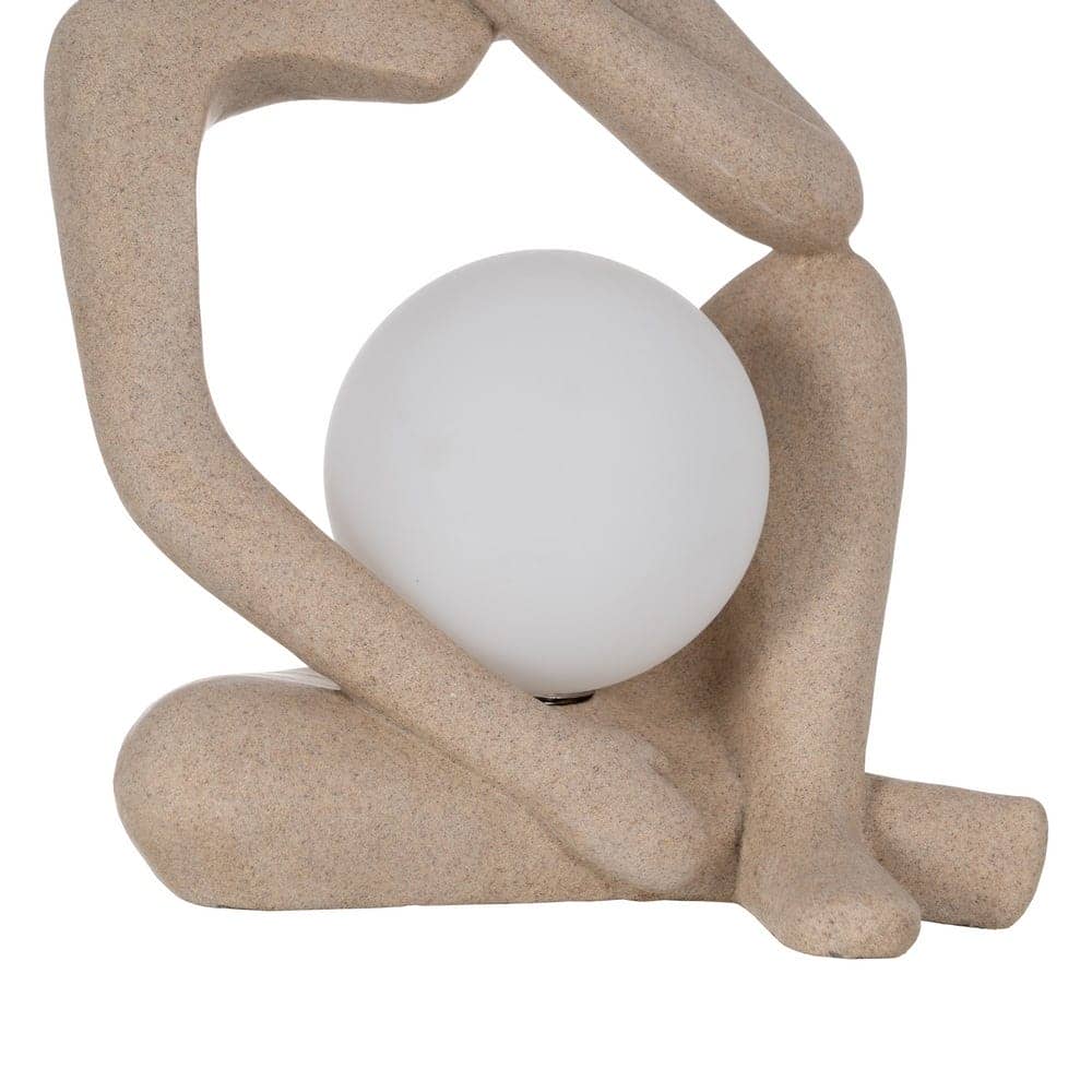 Lámpara de Mesa Femenina en Resina Color Arena 35 cm - Luz Cálida G9 40W, Cable Blanco 1.50m - Imagen 3