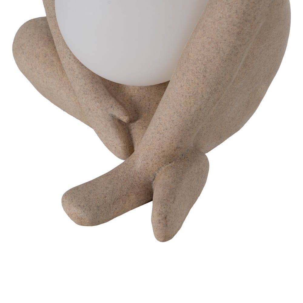 Lámpara de Mesa Femenina en Resina Color Arena 35 cm - Luz Cálida G9 40W, Cable Blanco 1.50m - Imagen 4