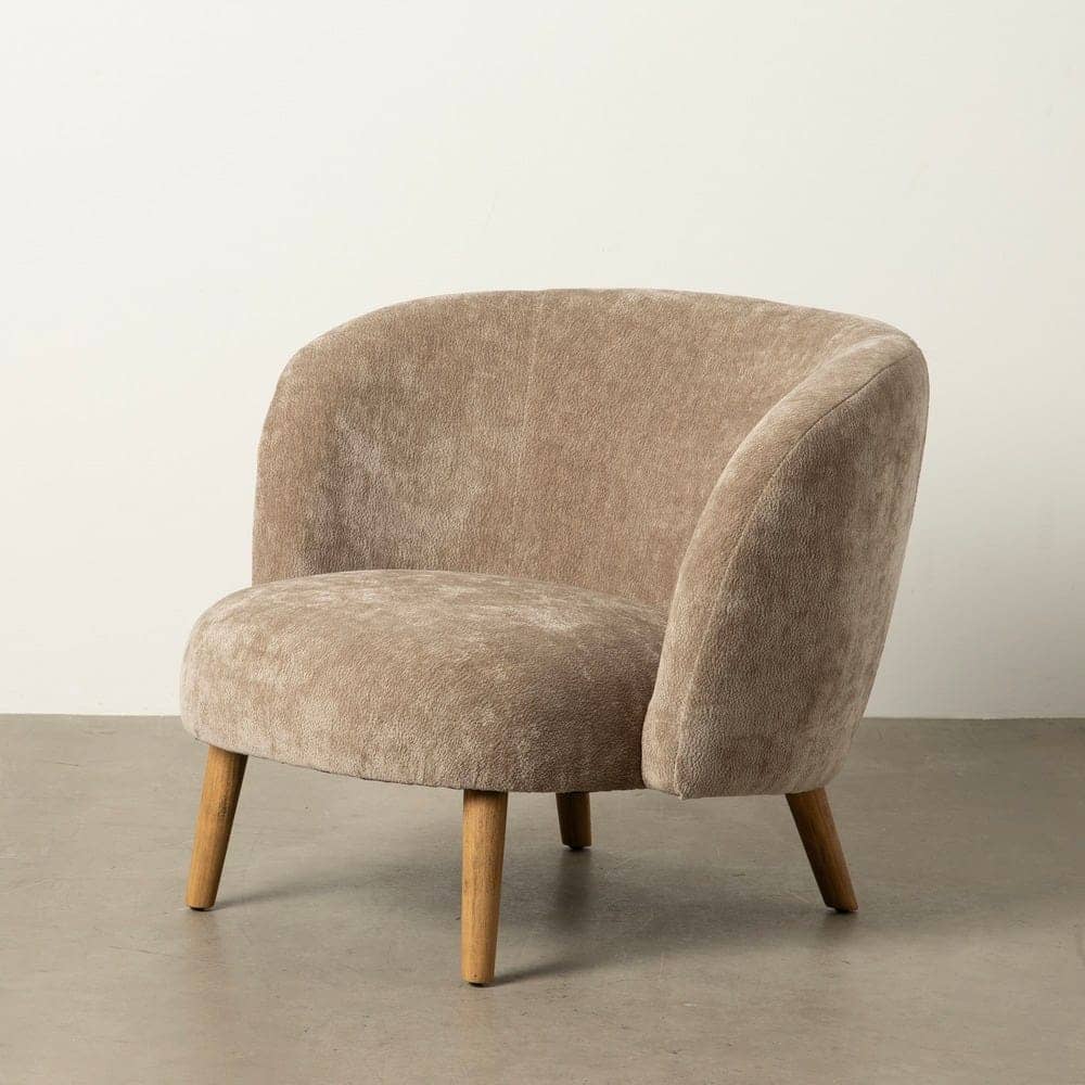 Sillón Taupe de Madera de Abedul para Salón - Diseño Elegante y Cómodo (66 cm) - Imagen 12