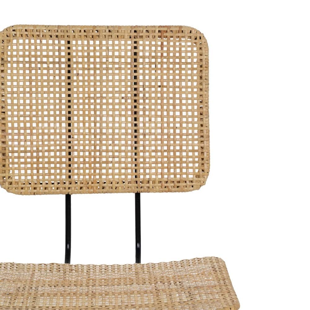 Silla de Fibra Natural y Metal para Salones - Diseño Moderno de 84 cm con Asiento Cómodo y Respaldo Soporte - Imagen 4