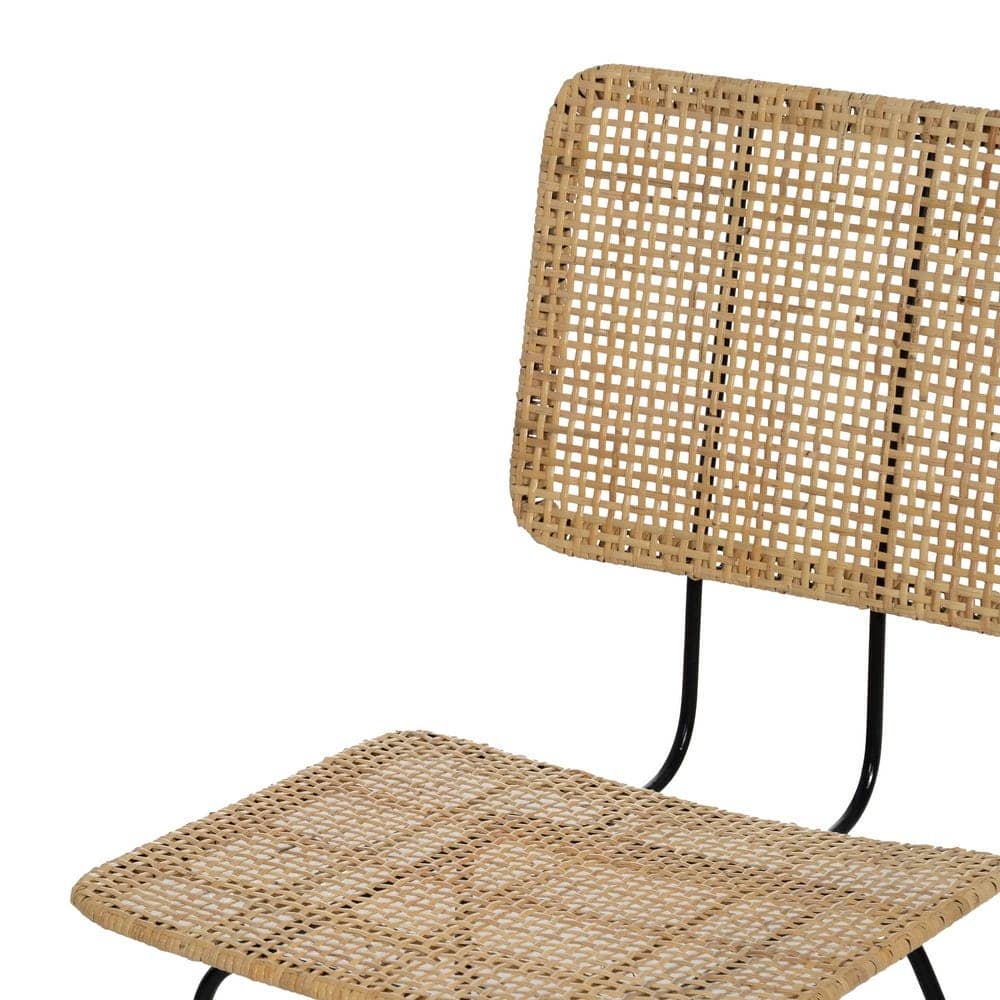 Silla de Fibra Natural y Metal para Salones - Diseño Moderno de 84 cm con Asiento Cómodo y Respaldo Soporte - Imagen 5