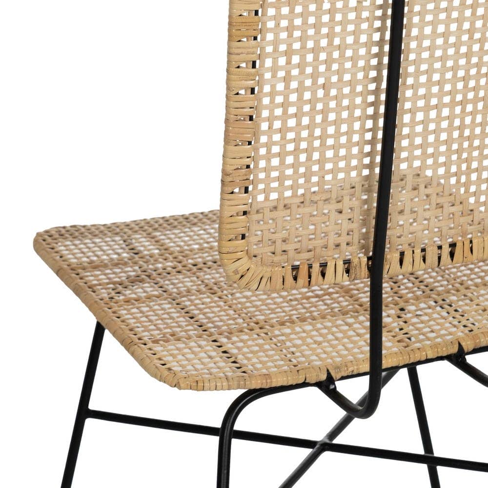 Silla de Fibra Natural y Metal para Salones - Diseño Moderno de 84 cm con Asiento Cómodo y Respaldo Soporte - Imagen 9