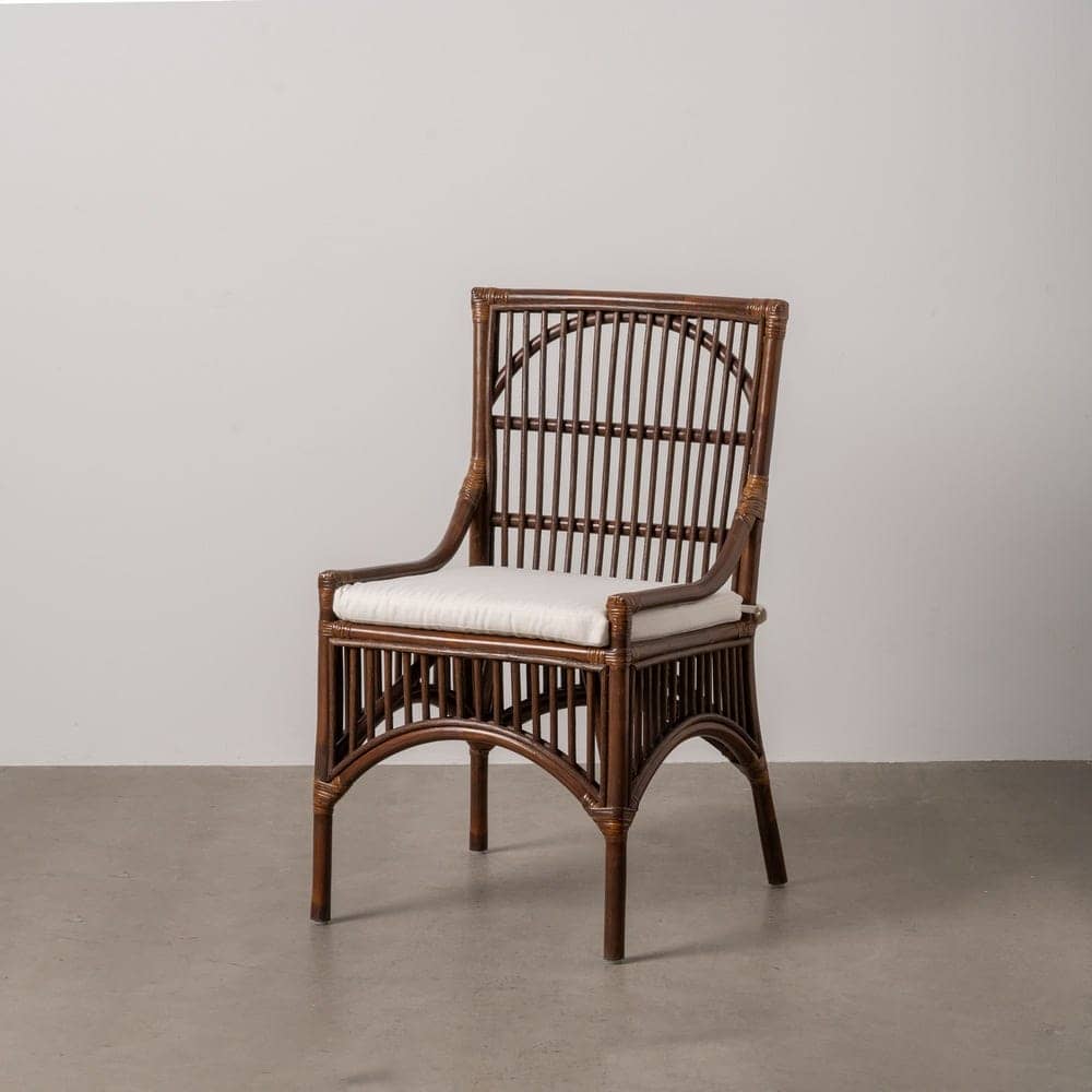 Silla Marrón de Fibra Natural Elegante de 90 cm - Diseño Sofisticado para Salón y Comedor - Imagen 2