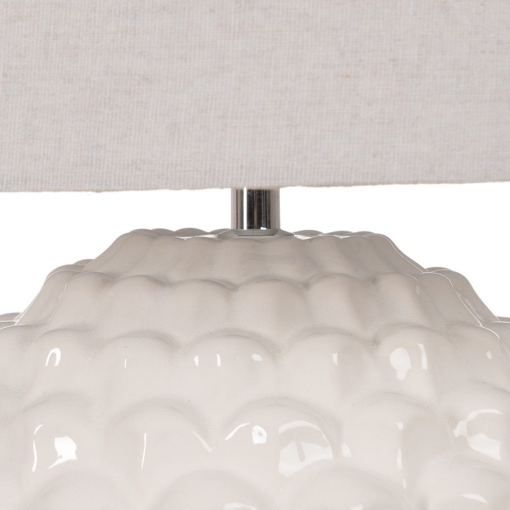 Lámpara Mesa Blanco Cerámica Iluminación 38 x 38 x 58,50 cm - Imagen 4