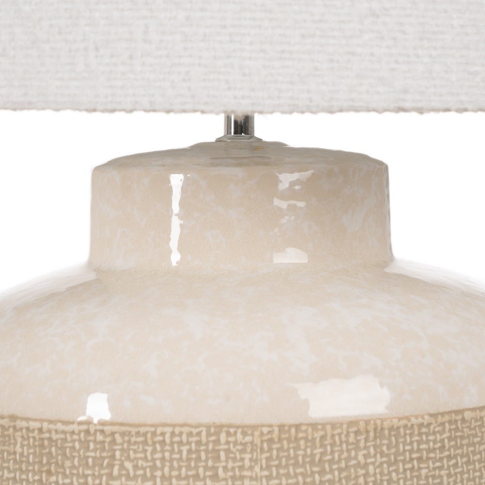 Lámpara Mesa Beige Cerámica Iluminación 43 x 43 x 56 cm - Imagen 4