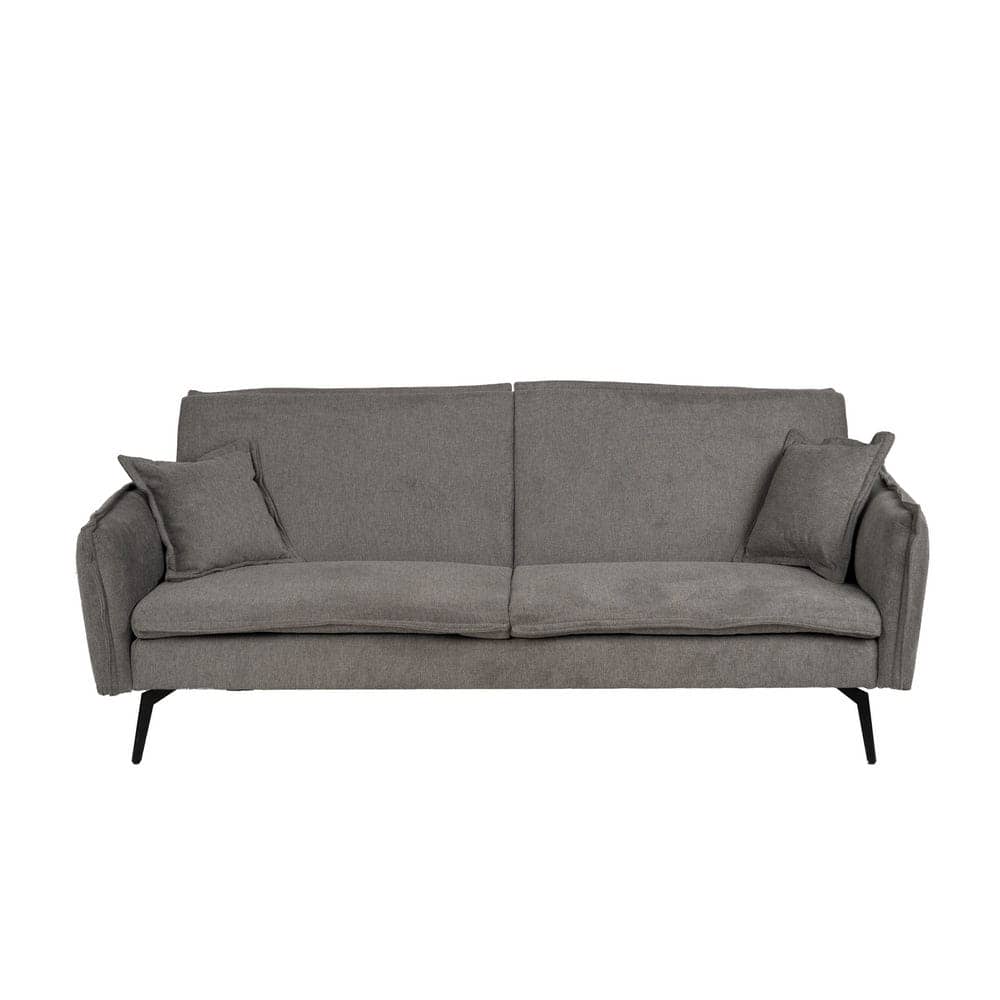 Sofá Cama Gris de Lino y Metal - Diseño Moderno, Funcional y Cómodo (182x113 cm) - Ideal para Espacios Reducidos - Incluye Cojines a Juego - Imagen 3