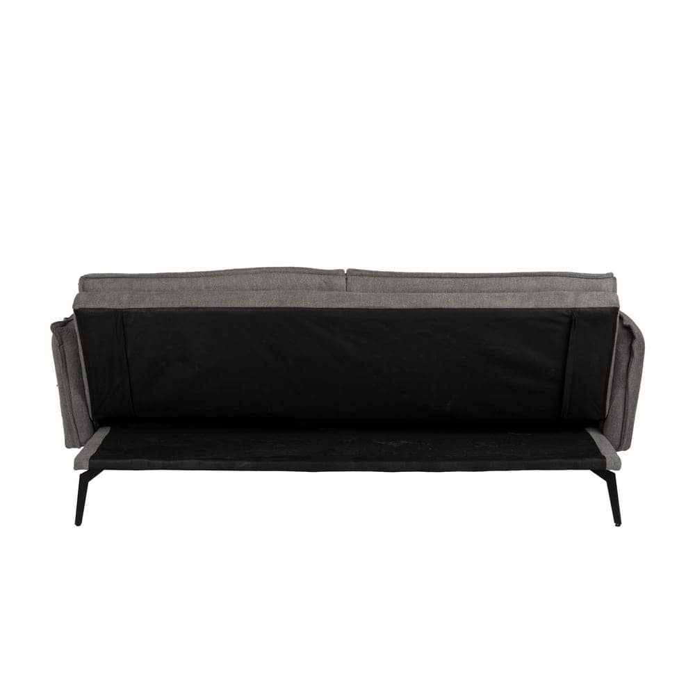 Sofá Cama Gris de Lino y Metal - Diseño Moderno, Funcional y Cómodo (182x113 cm) - Ideal para Espacios Reducidos - Incluye Cojines a Juego - Imagen 4