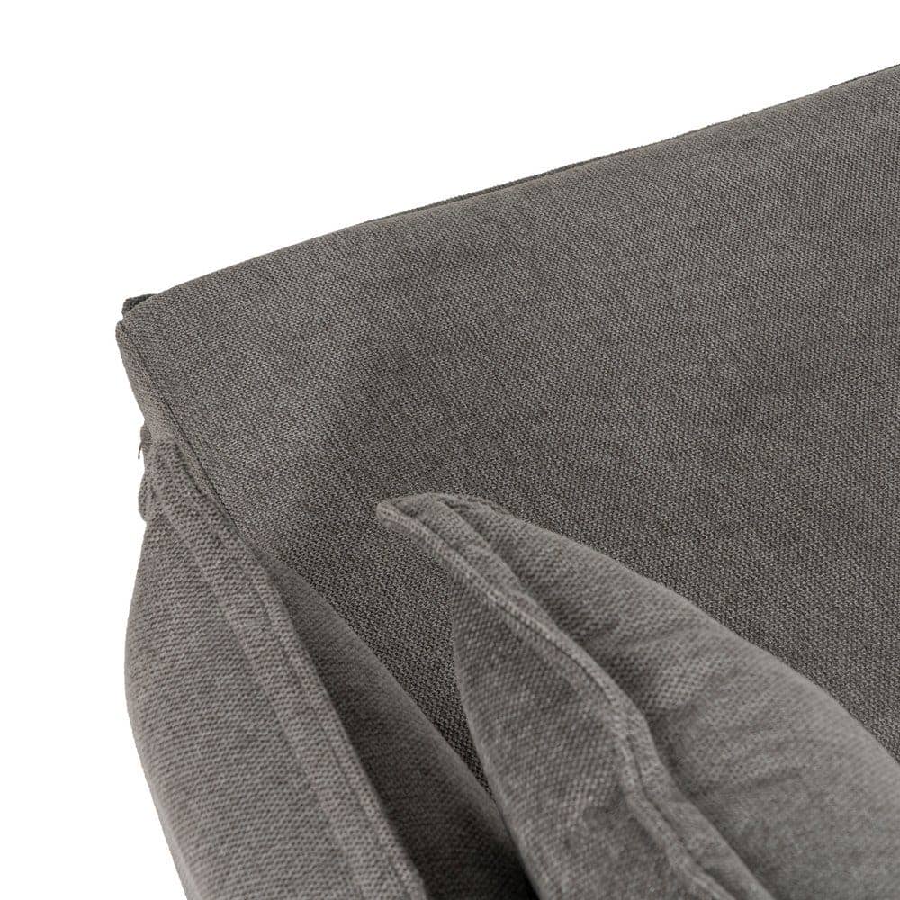 Sofá Cama Gris de Lino y Metal - Diseño Moderno, Funcional y Cómodo (182x113 cm) - Ideal para Espacios Reducidos - Incluye Cojines a Juego - Imagen 8