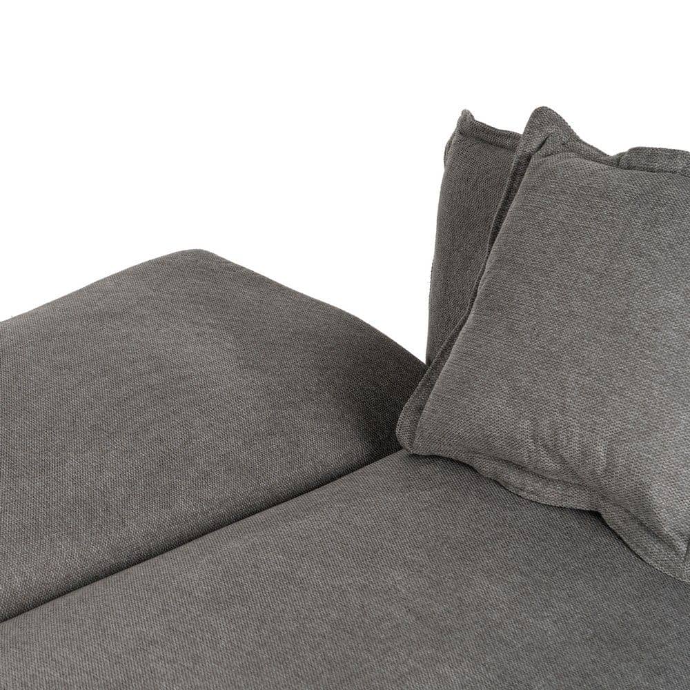 Sofá Cama Gris de Lino y Metal - Diseño Moderno, Funcional y Cómodo (182x113 cm) - Ideal para Espacios Reducidos - Incluye Cojines a Juego - Imagen 9