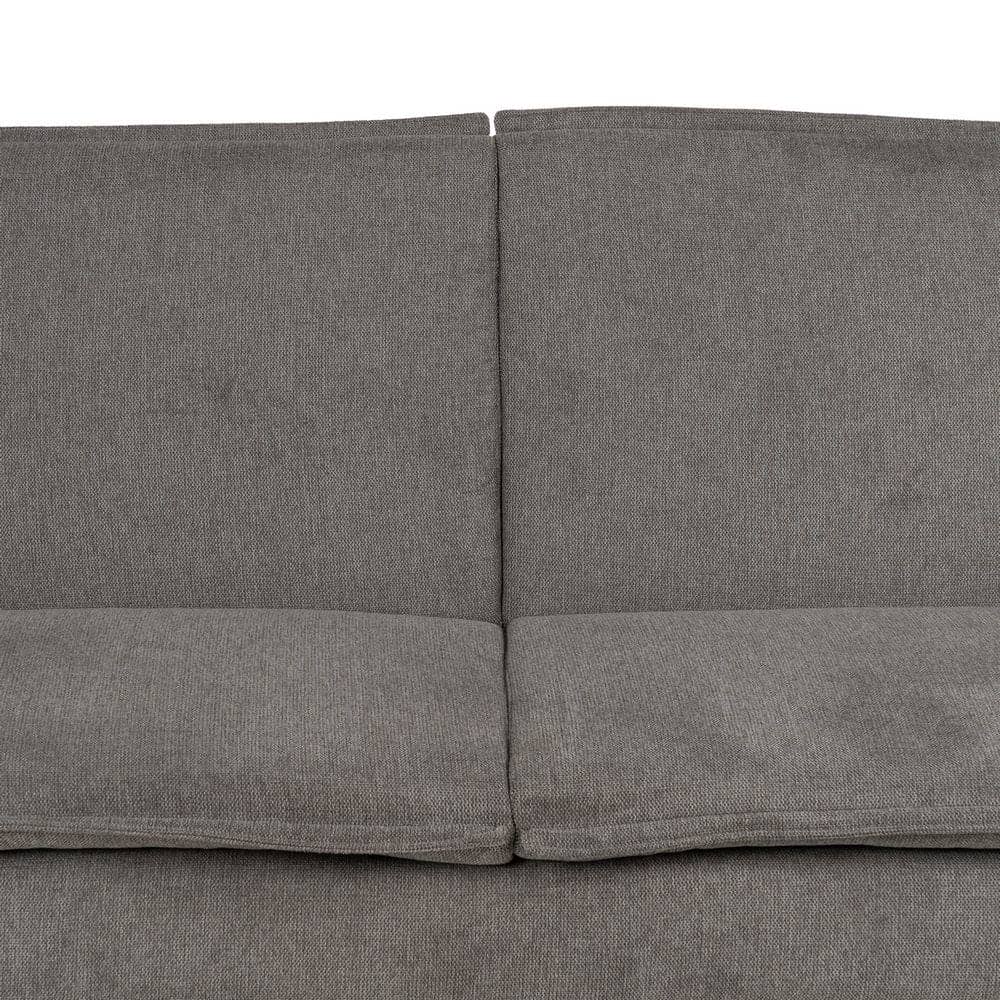 Sofá Cama Gris de Lino y Metal - Diseño Moderno, Funcional y Cómodo (182x113 cm) - Ideal para Espacios Reducidos - Incluye Cojines a Juego - Imagen 12