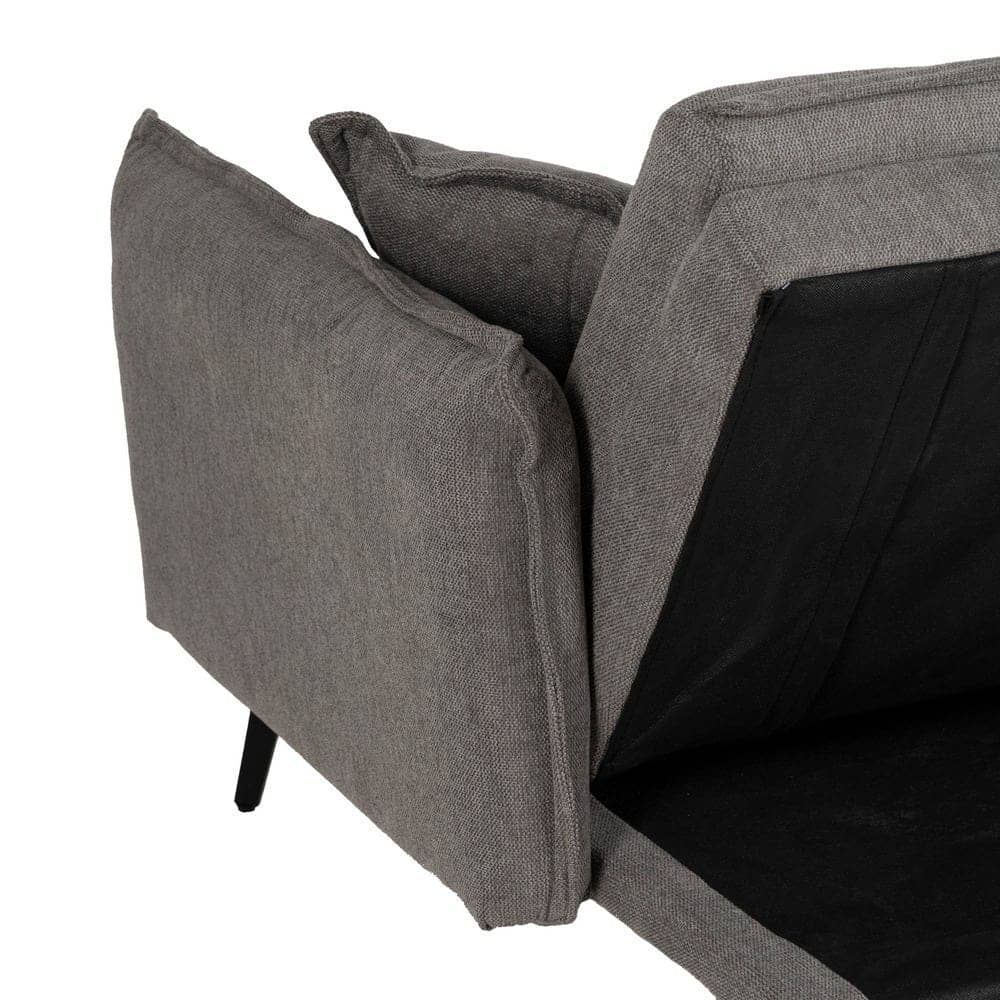 Sofá Cama Gris de Lino y Metal - Diseño Moderno, Funcional y Cómodo (182x113 cm) - Ideal para Espacios Reducidos - Incluye Cojines a Juego - Imagen 15