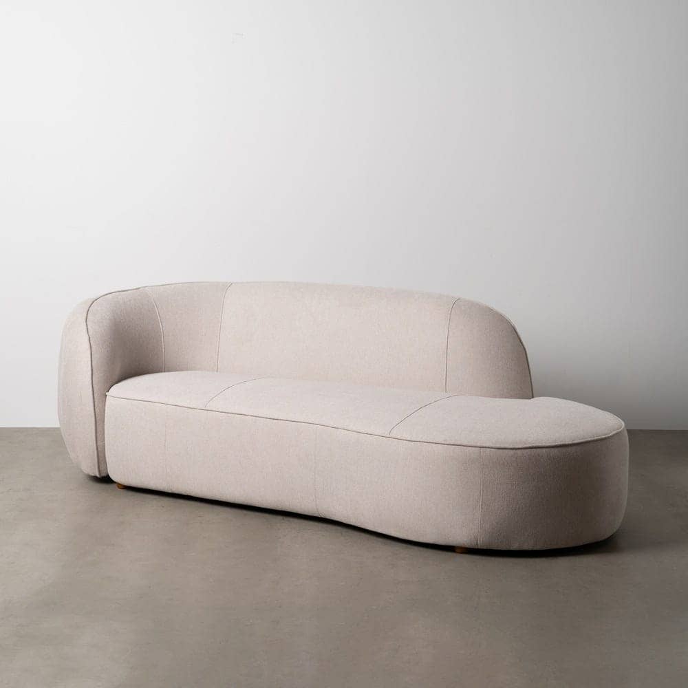 Sofá 3 Plazas Beige de Tejido Suave y Estructura de Madera Decorativa - 229 cm, Confort y Estilo para tu Salón - Imagen 2