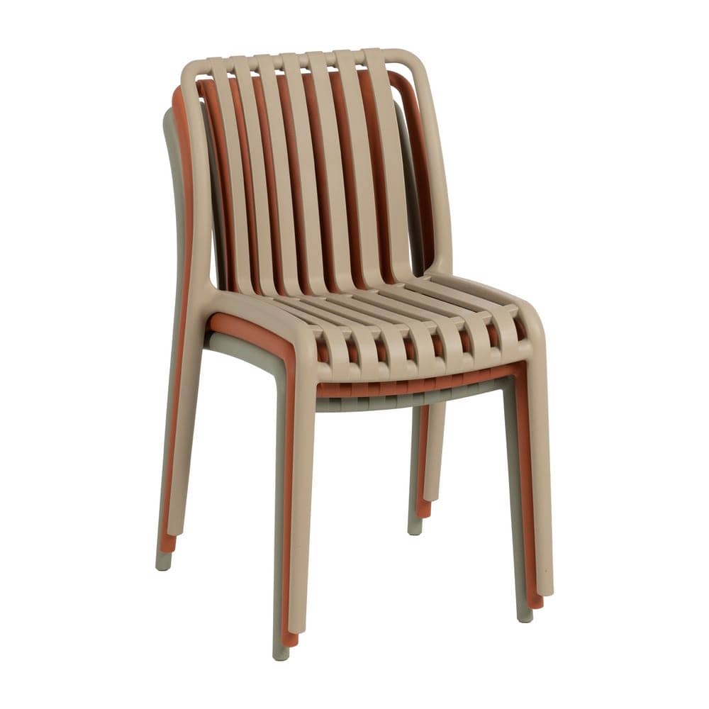 Pack de 2 Sillas Apilables Terracota de Polipropileno para Exterior - Diseño Moderno y Resistente, Perfectas para Jardines y Terrazas - Imagen 3