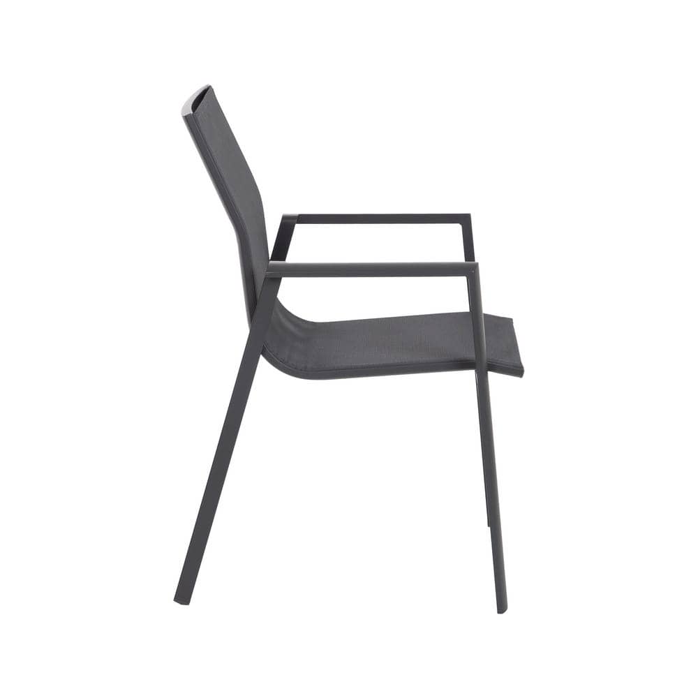 Silla Apilable de Aluminio y Textileno para Exterior 56,5x61,5x88,5 cm - Imagen 2