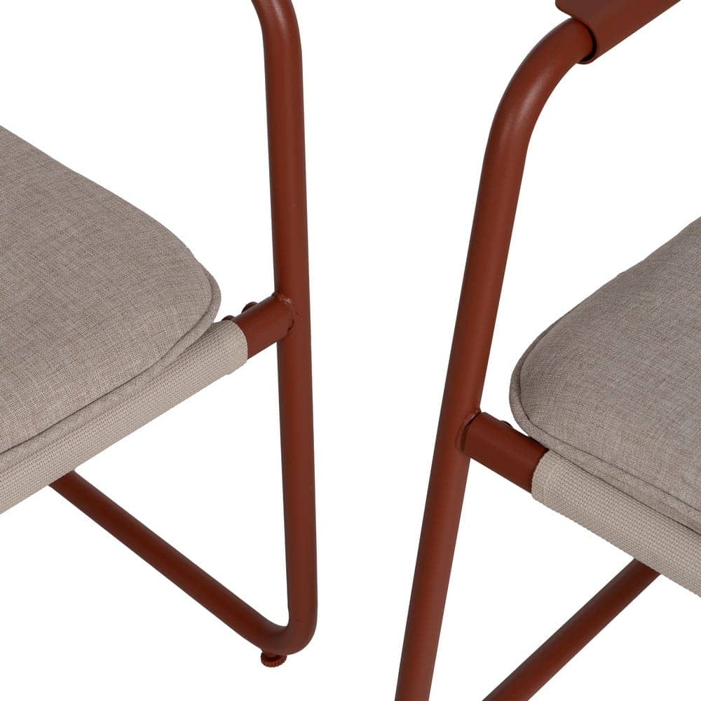 Conjunto de Jardín de Acero con Sofá, Sillones y Mesa de Cristal Templado - Imagen 7