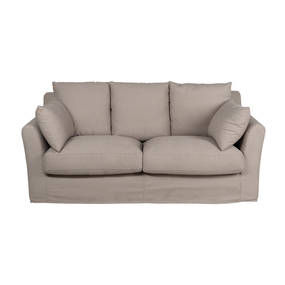 Sofá beige de tela para salón moderno – 200 x 102 x 100 cm - Imagen 2