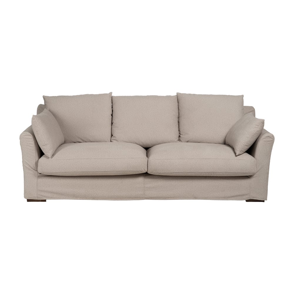 Sofá beige de tela para salón moderno – 245 x 102 x 100 cm - Imagen 2
