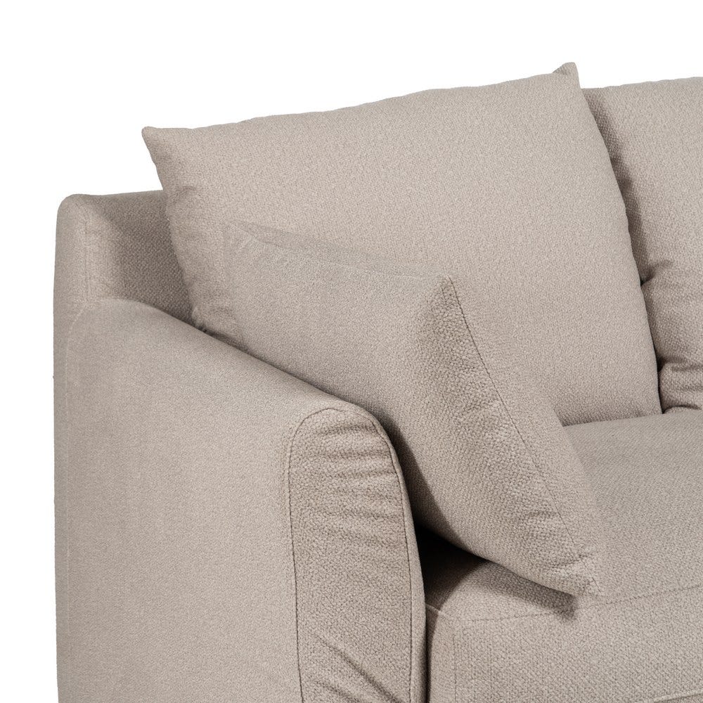 Sofá beige de tela para salón moderno – 245 x 102 x 100 cm - Imagen 4
