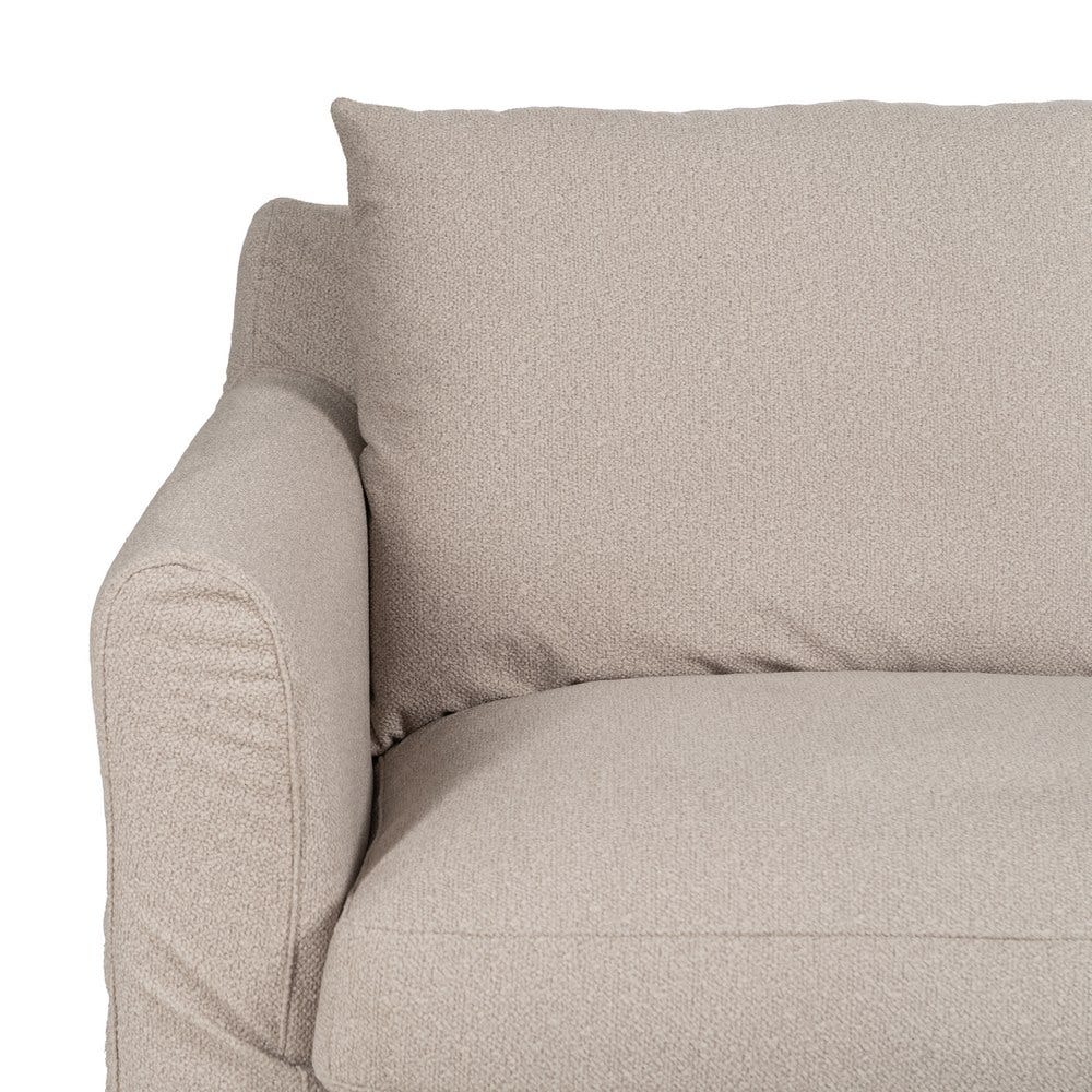 Sofá beige de tela para salón moderno – 245 x 102 x 100 cm - Imagen 5