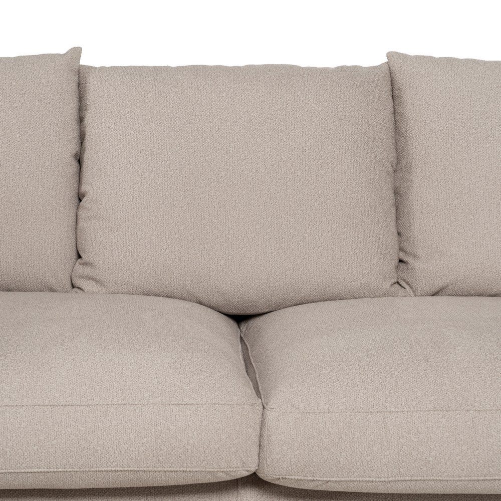 Sofá beige de tela para salón moderno – 245 x 102 x 100 cm - Imagen 6