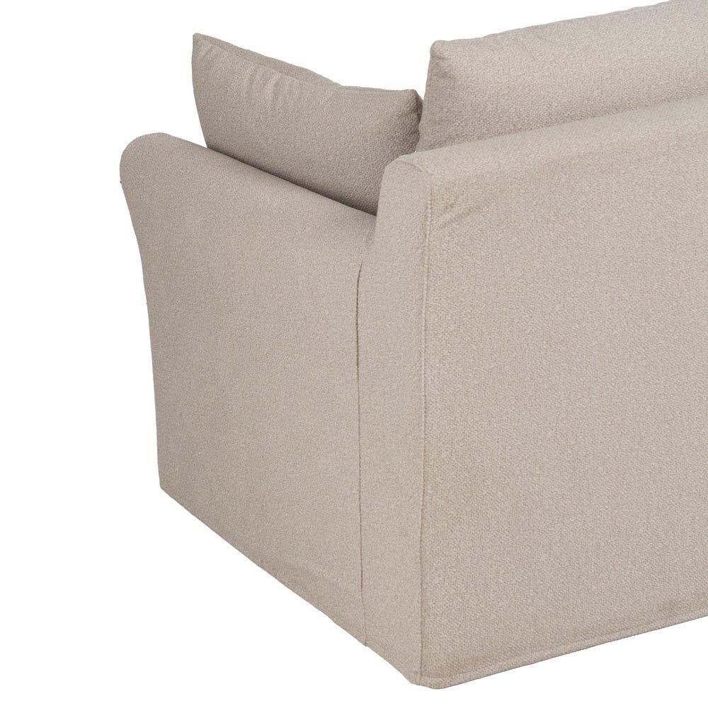 Sofá beige de tela para salón moderno – 245 x 102 x 100 cm - Imagen 11