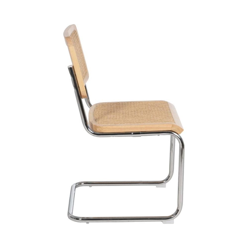Silla Natural de Madera y Ratán, 46x53x82,5 cm, Montaje Requerido - Imagen 2