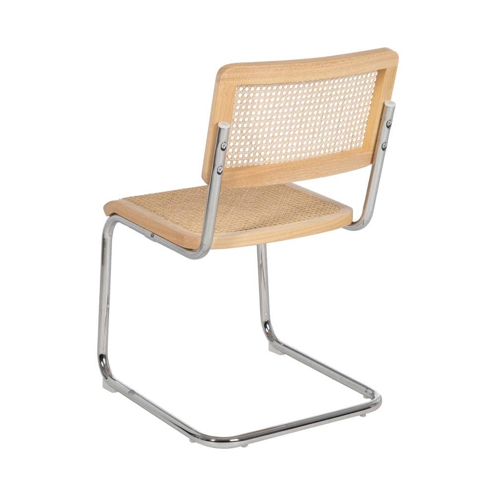 Silla Natural de Madera y Ratán, 46x53x82,5 cm, Montaje Requerido - Imagen 3