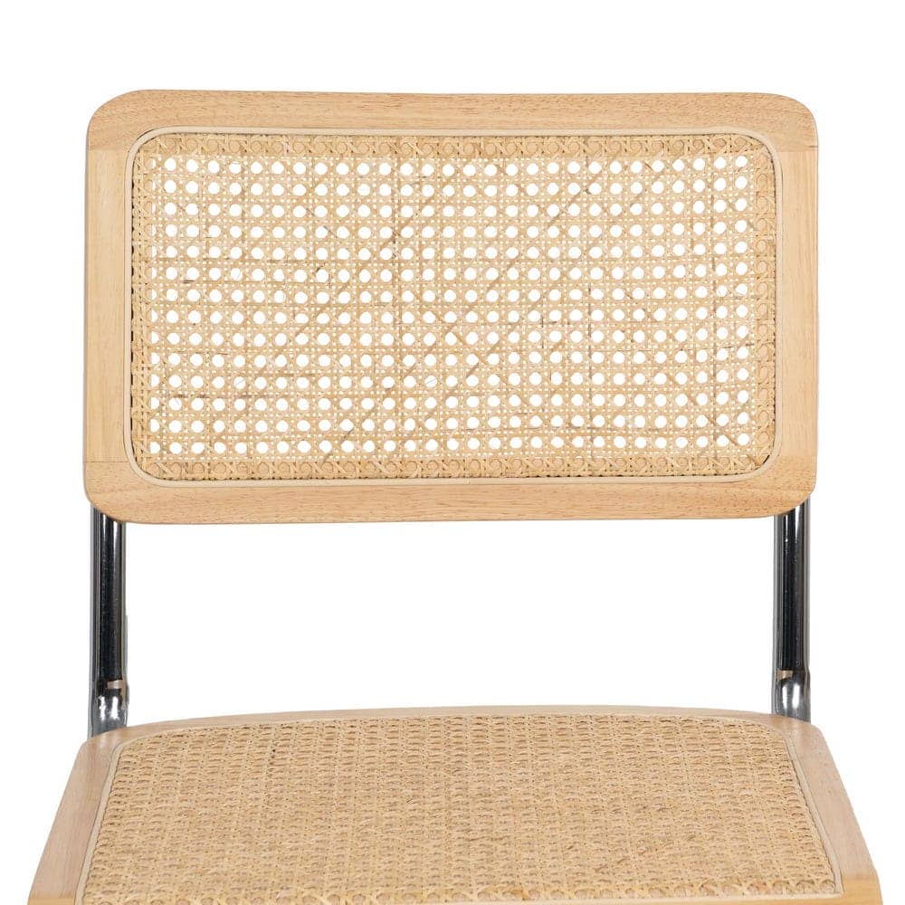 Silla Natural de Madera y Ratán, 46x53x82,5 cm, Montaje Requerido - Imagen 4