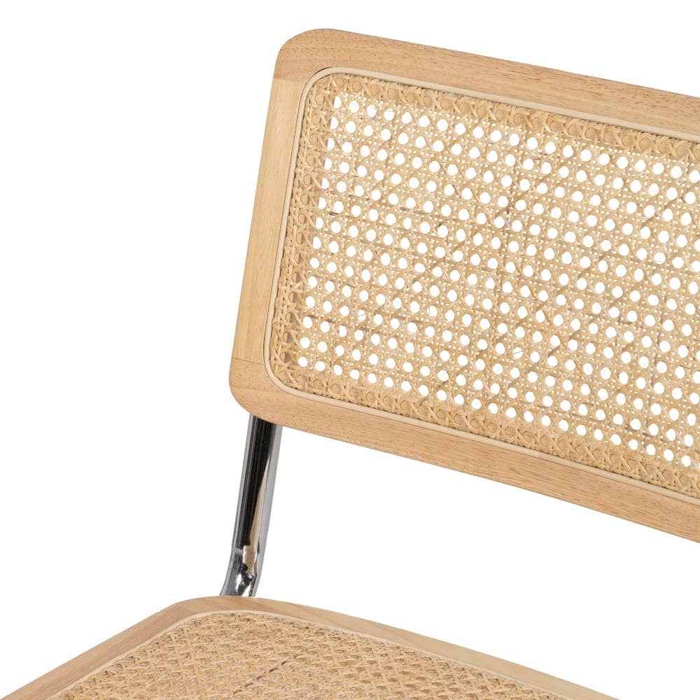 Silla Natural de Madera y Ratán, 46x53x82,5 cm, Montaje Requerido - Imagen 5