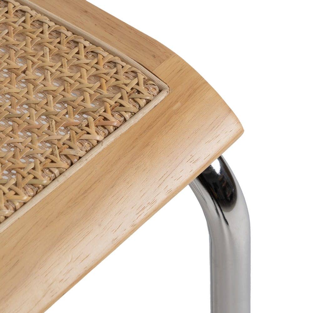 Silla Natural de Madera y Ratán, 46x53x82,5 cm, Montaje Requerido - Imagen 7