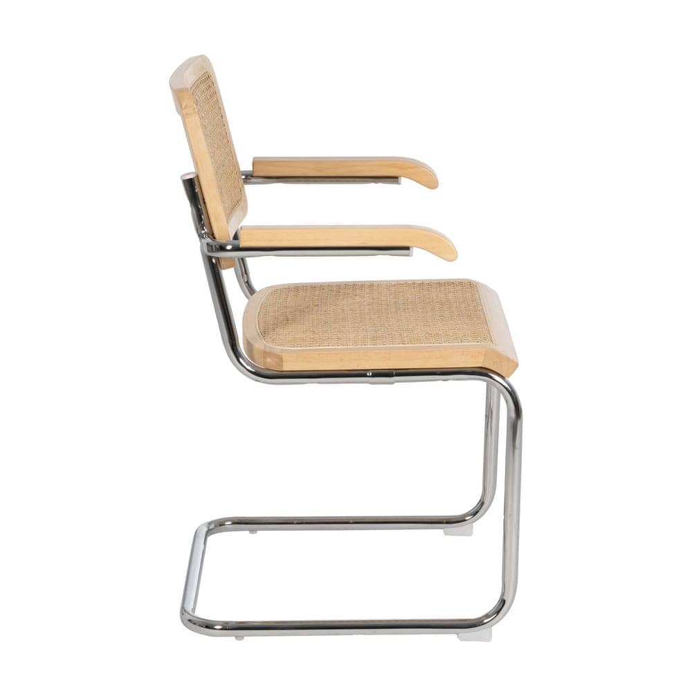 Silla Natural de Madera y Ratán, 61,5x53x82,5 cm, Montaje Requerido - Imagen 2