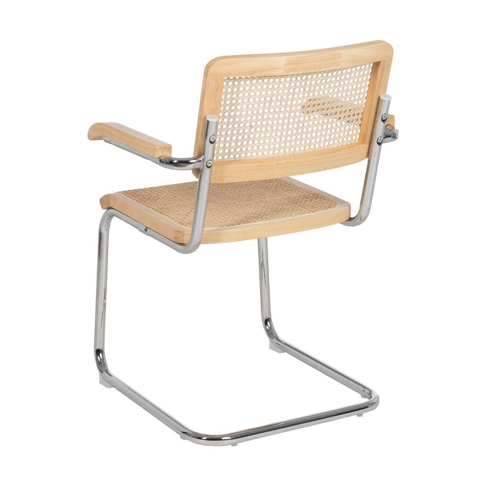 Silla Natural de Madera y Ratán, 61,5x53x82,5 cm, Montaje Requerido - Imagen 3