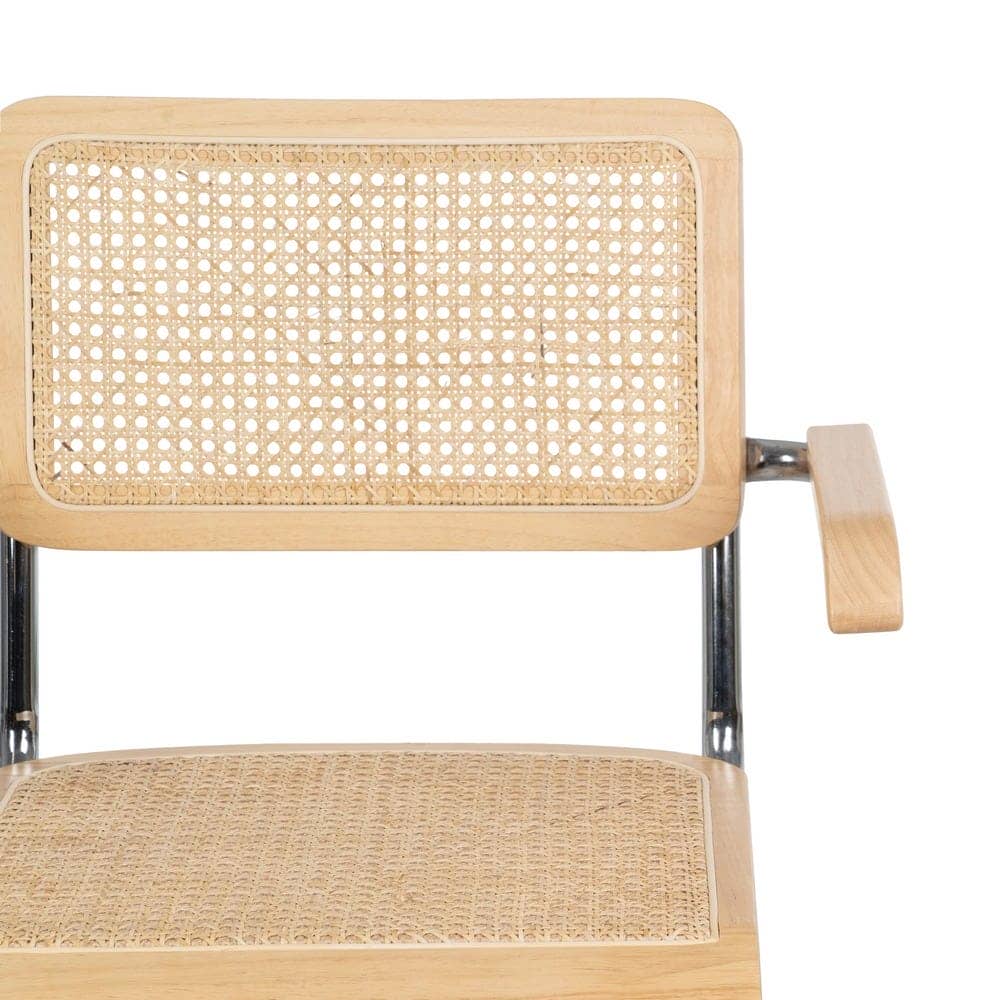 Silla Natural de Madera y Ratán, 61,5x53x82,5 cm, Montaje Requerido - Imagen 4