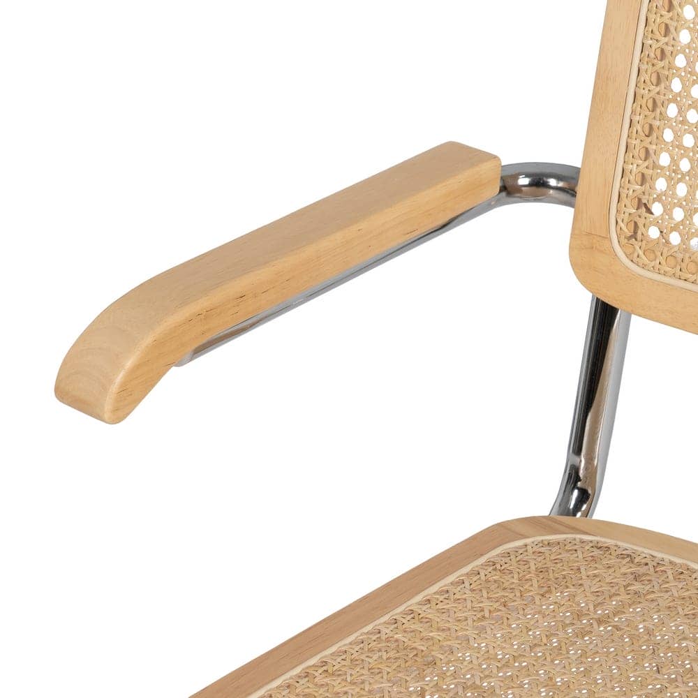Silla Natural de Madera y Ratán, 61,5x53x82,5 cm, Montaje Requerido - Imagen 6