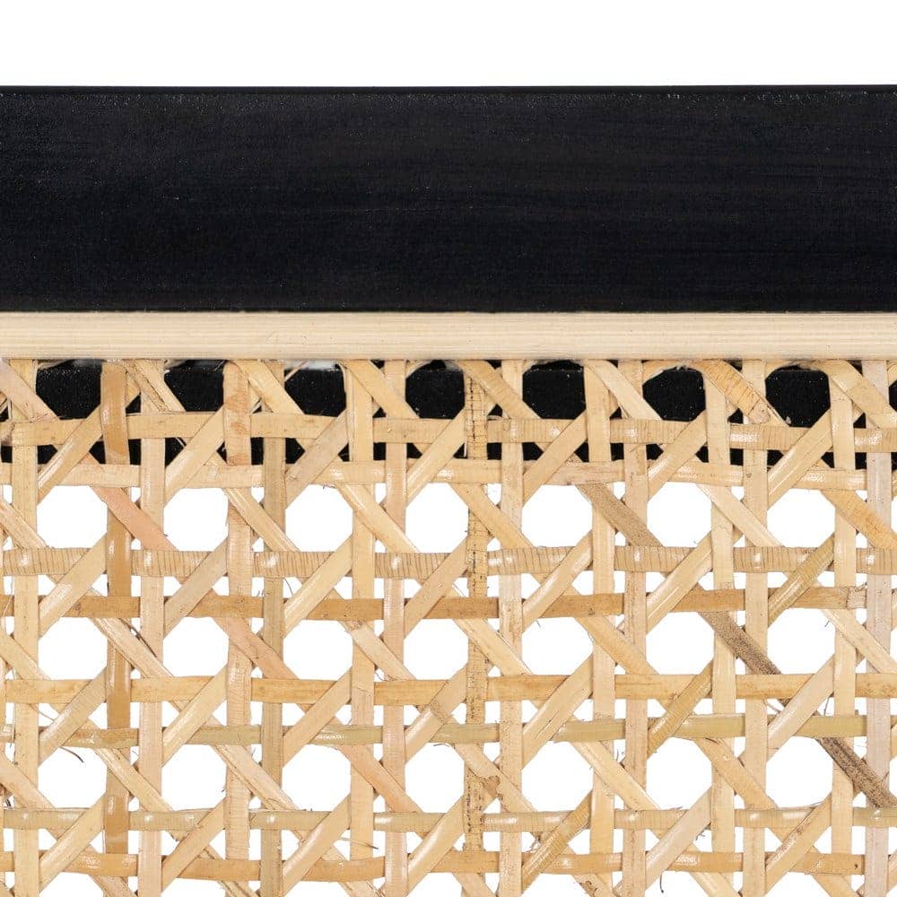 Silla de ratán y madera negra-natural, 61,5x53x82,5 cm - Imagen 9