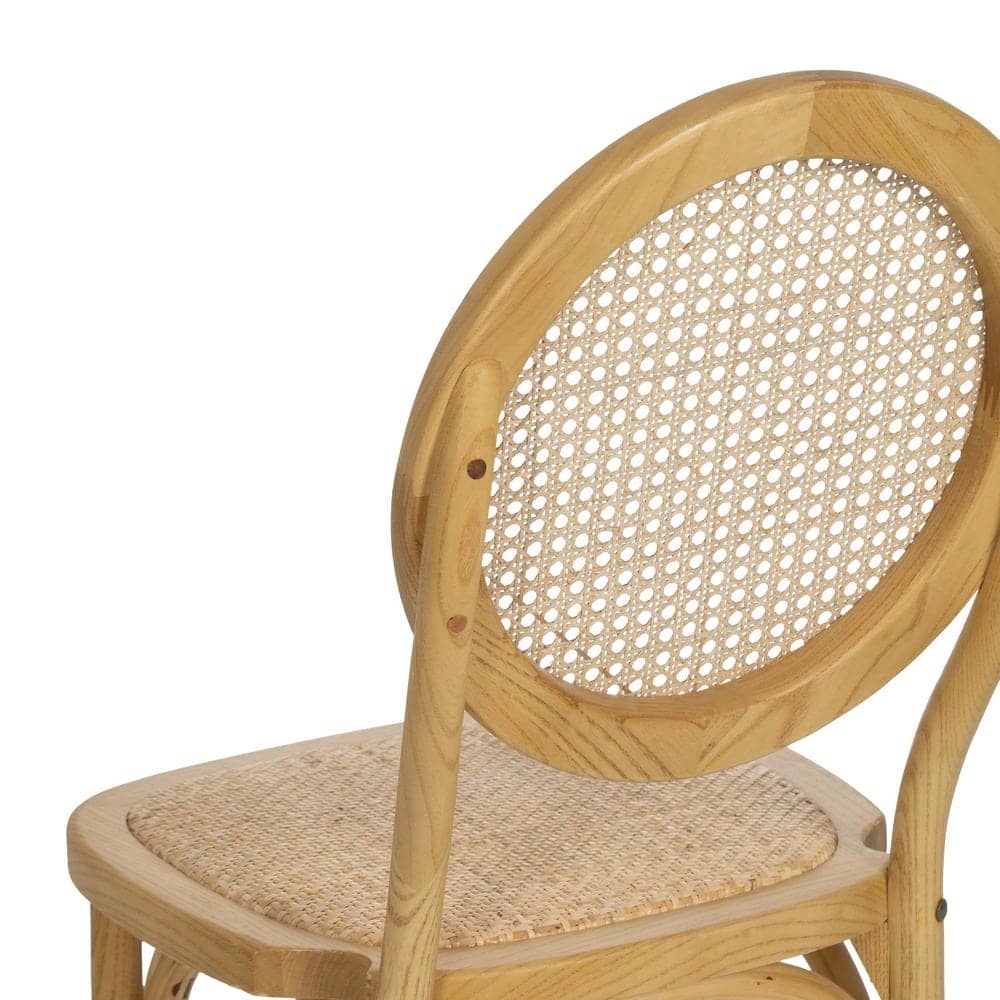 Silla Alta de Madera Rynoth 92 cm - Diseño Elegante con Asiento de Ratán y Respaldo Redondeado, Ideal para Comedores y Zonas de Estar - Imagen 9