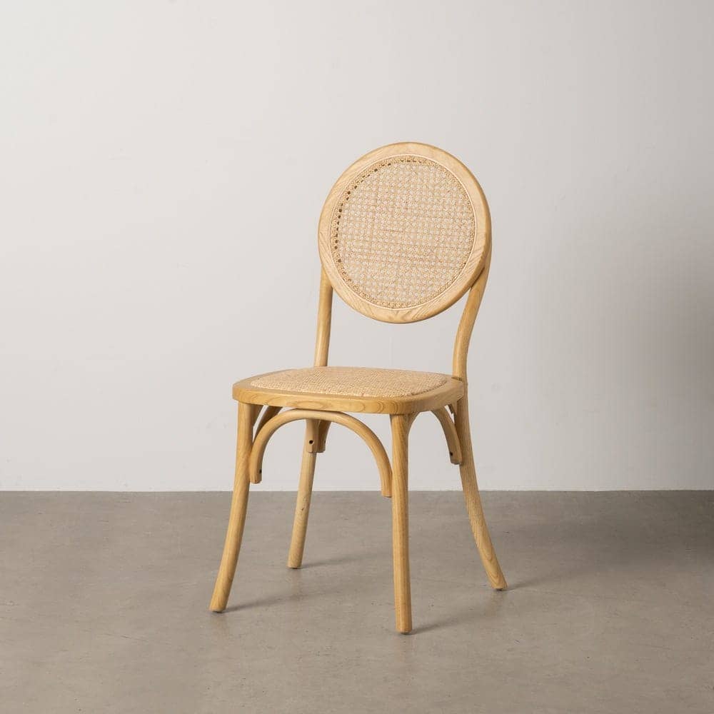 Silla Alta de Madera Rynoth 92 cm - Diseño Elegante con Asiento de Ratán y Respaldo Redondeado, Ideal para Comedores y Zonas de Estar - Imagen 13