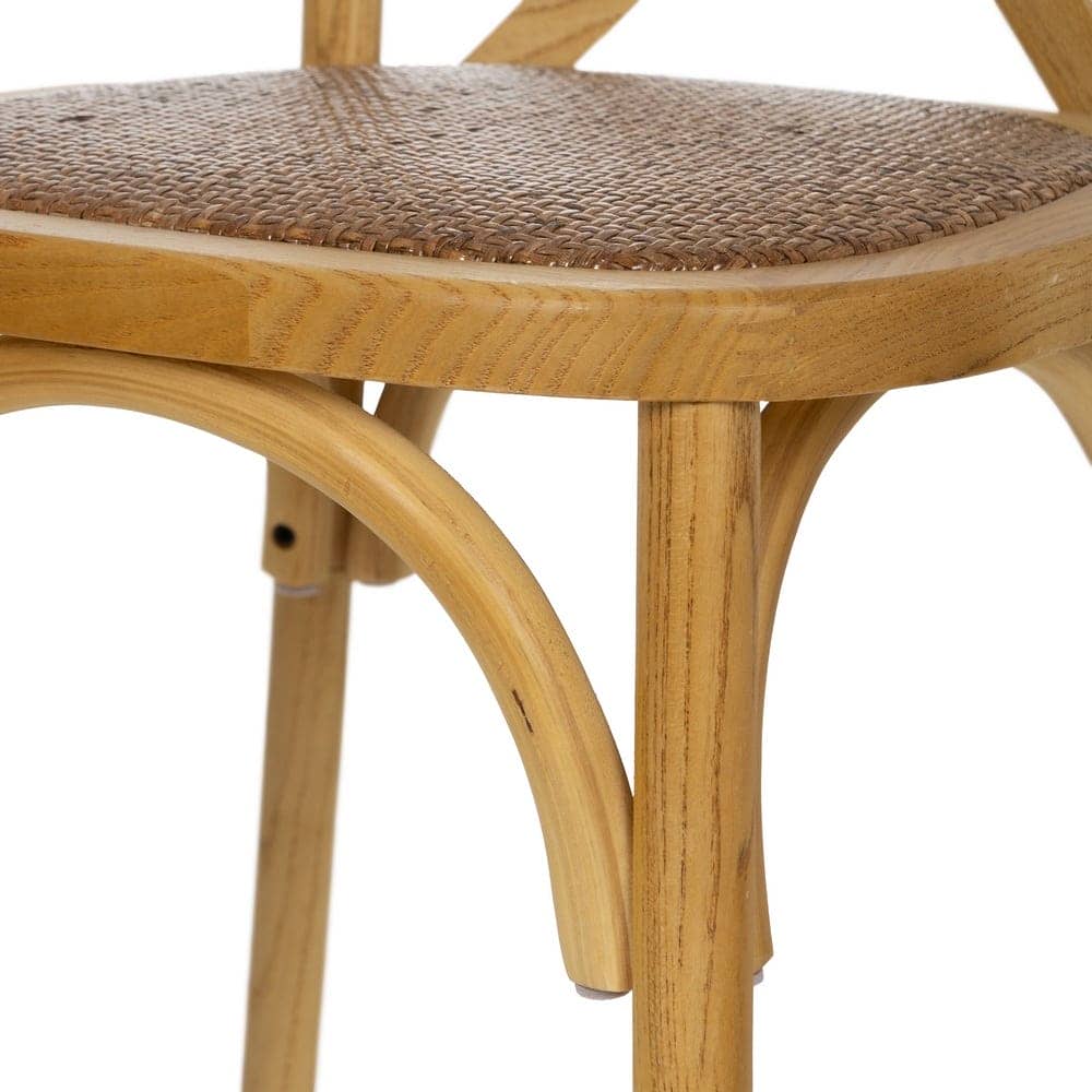 Silla Sylvran con Respaldo de Aspas de Madera Natural - Diseño Clásico y Elegante para Comedores - Asiento de Ratán - Altura 87 cm, Soporta hasta 130 kg - Imagen 7