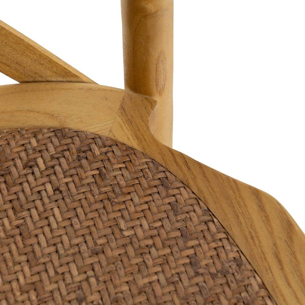 Silla Sylvran con Respaldo de Aspas de Madera Natural - Diseño Clásico y Elegante para Comedores - Asiento de Ratán - Altura 87 cm, Soporta hasta 130 kg - Imagen 8