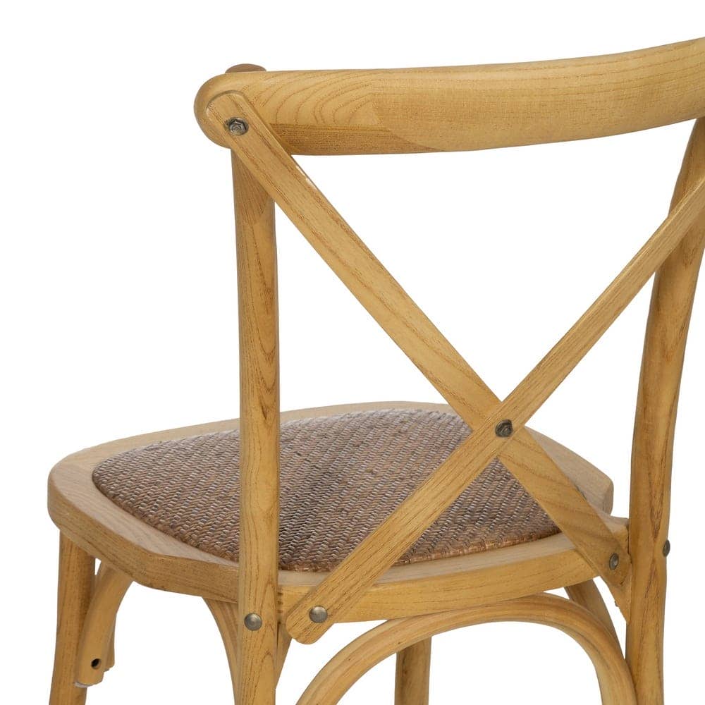 Silla Sylvran con Respaldo de Aspas de Madera Natural - Diseño Clásico y Elegante para Comedores - Asiento de Ratán - Altura 87 cm, Soporta hasta 130 kg - Imagen 9