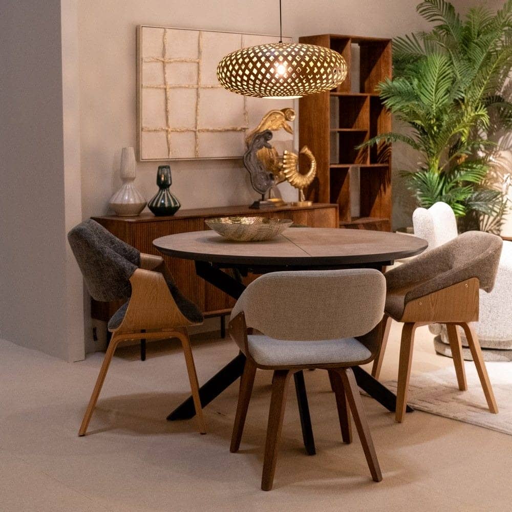 Silla Beige-Marrón de Tejido y Madera, 51x55x75 cm, con Relleno de Espuma - Imagen 14